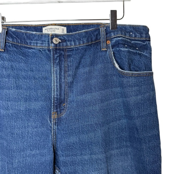 Abercrombie The 90s Straight Ultra High Rise Women’s Plus Dark Wash Jeans Sz 18 - Picture 3 of 11